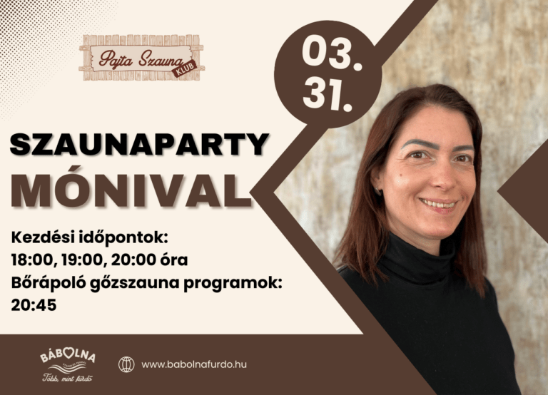 Péntek esti szaunaparty Mónival