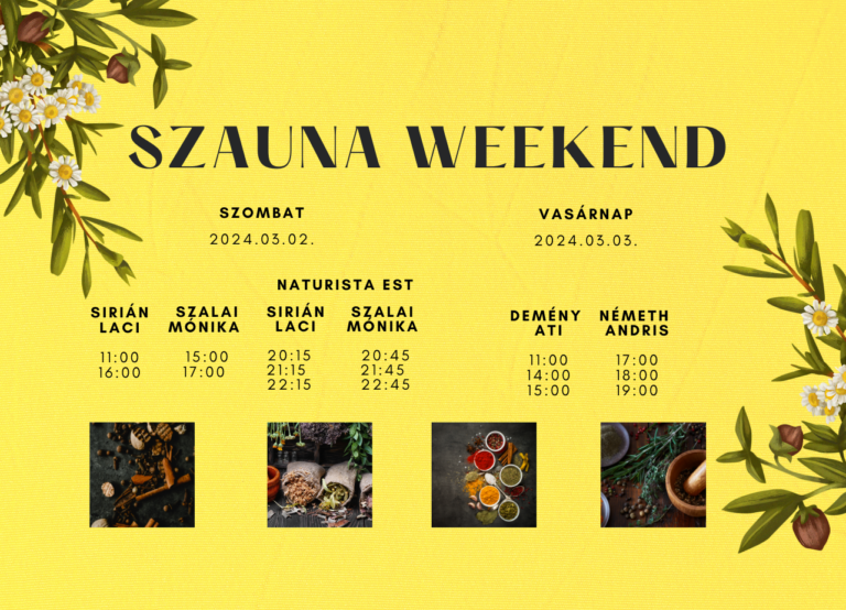 Szauna weekend – Szalai Mónika, Sirián Laci, Demény Ati és Németh Andris