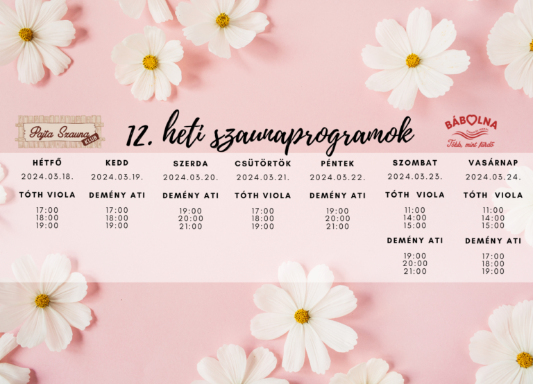 12. heti programok